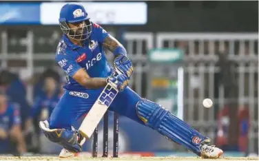  ?? File ?? ↑
Mumbai Indians’ Suryakumar Yadav is confident of notching up a victory in their must-win game.