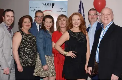  ??  ?? At the WLOS ‘9 to 5’ launch in Clayton White’s Hotel: Eric Hayes, Elizabeth Browne, Michael Londra, Maggs Jacob, Aileen Donohoe, Sharon Clancy, Colm Murphy and director Vivian Coates.