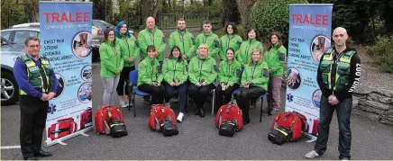  ?? Photo by Domnick Walsh ?? Tralee Community Responders. Front row: Jimmy Murphy and far right Yohann Hunt; Seated (from left): Karen Kelliher, Barbara Kavanagh, Julie O’Sullivan, Michelle Power, Nuala Finnegan. Standing: Jennifer O’Carroll, Bernie Moore, Guy Buxton, Stephen...