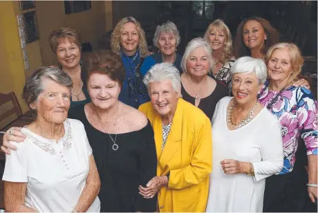  ?? Main picture: GLENN HAMPSON ?? The Chevron Island ladies squash group is still going strong after 40 years and (below) in the early days.