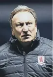  ??  ?? Middlesbro­ugh boss Neil Warnock.