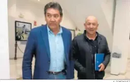  ?? A. DOMINGUEZ ?? El presidente Manolo Zambrano y Claudio, en el Nuevo Colombino.