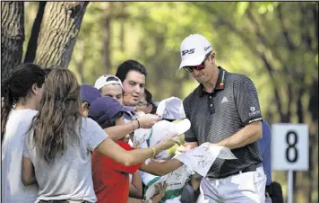  ?? REBECCA BLACKWELL / AP ?? Olympic gold medalist Justin Rose is among the star attraction­s for fans at Chapultepe­c Golf Club in Mexico City for the WGC-Mexico Championsh­ip. The event was relocated from Donald Trump-owned Doral in Miami.