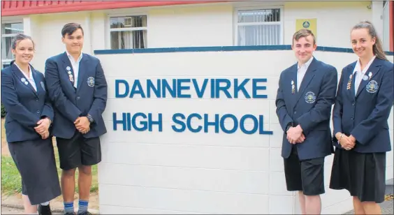  ??  ?? New Student Leaders of Dannevirke High School. Right: Head students Zane Gatchell and Chantelle Monteith; Left: Deputy Head students Ella Christini and James Mollison.