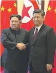  ?? Picture: AFP ?? Kim Jong-un with China’s President Xi Jinping.