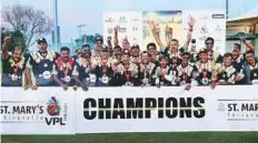  ?? Courtesy: Organiser ?? Kochi Royals celebrate after winning the St Mary’s Veterans’ Premier League in Dubai on Sunday.