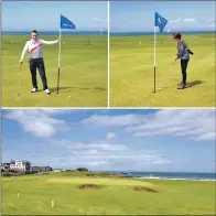  ??  ?? The competitio­n-winning photo of Derek and Caroline on Machrihani­sh golf course.