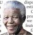  ??  ?? HONOURED Nelson Mandela