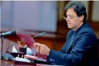  ??  ?? Prime Minister Imran Khan during the cabinet meeting. —