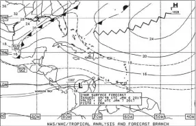  ??  ?? High pressure to the northeast and a low over Colombia are classic signs of strong winds along the Colombian coast