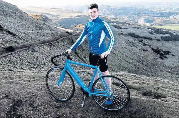  ??  ?? SADDLE UP: Cycling star Josh Quigley has thrown his weight behind the 2021 Tour de Forth and is urging other riders to sign up for the event.