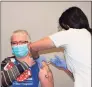  ?? Sharon Hospital / Contribute­d photo ?? A Sharon Hospital staff member receives the COVID-19 vaccine.