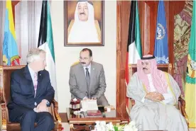  ??  ?? His Highness the Crown Prince Sheikh Nawaf Al-Ahmad Al-Jaber Al-Sabah meets Governor of the US State of Virginia.