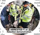  ??  ?? ARRESTED Fi at Rebellion demonstrat­ion