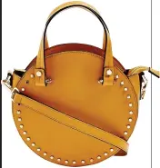  ??  ?? Mustard circle bag, £28, topshop.com