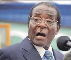  ??  ?? ‘Hitler tenfold’: During his 37 years at the helm of Zimbabwe, Robert Mugabe has dropped some howlers. Photo: Philimon Bulawayo/Reuters