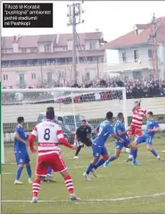  ??  ?? Tifozë të Korabit “pushtojnë” ambientet jashtë stadiumit në Peshkopi