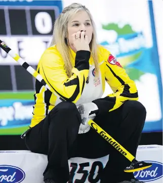  ?? SEAN KILPATRICK/THE CANADIAN PRESS ?? Manitoba skip Jennifer Jones says the plan to implement a five-rock free-guard zone is “so good for curling because there are so many rocks in play . ... I just love it.”