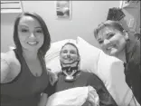  ??  ?? ABOVe: On June 9, after weeks in the hospital Stefany Swick was finally allowed to visit her husband in person. LeFT: The life of YPG fire fighter Andrew Swick was turned upside down while driving to Yuma for his shift on May 17 when he was in a head-on collision with a wrong way driver. On June 14, 28 days after the accident Swick walked out of the hospital and is at home with his family (Loaned photos)