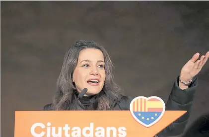  ?? REUTERS ?? Dura. Inés Arimadas en un acto de Ciudadanos en Barcelona. La candidata podría ser la más votada.