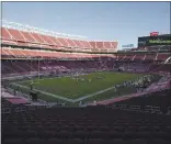  ?? JEFF CHIU THE ASSOCIATED PRESS ?? A general view of Levi’s Stadium. Gov. Gavin Newsom announced that fans could attend games again in California depending on the county.