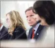  ?? Pool / Getty Images ?? U.S. Sen. Richard Blumenthal listens as Facebook executive Antigone Davis testifies virtually before a Senate subcommitt­ee on Thursday.