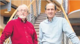  ??  ?? Peter Lord, left, and David Sproxton who founded Aardman in 1972