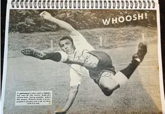  ??  ?? Goal-den moment: The photo that Greavsie signed for Peter Everett