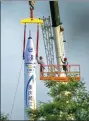  ?? WAN NAN / FOR CHINA DAILY ?? The OS-X, China’s first privately built carrier rocket, is prepared for its suborbital flight on Thursday. It traveled 273 kilometers and hit Mach 5.7.