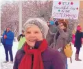  ?? SOURCE: TWITTER ?? Sen. Tim Kaine, D-Va., tweeted this photo of his mother, Mary Kaine, who attended the Women’s March in Santa Fe on Saturday.