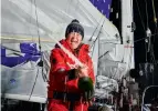  ??  ?? Pip Hare is only the eighth woman to have finished the Vendée Globe