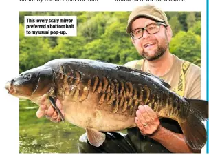  ??  ?? This lovely scaly mirror preferred a bottom bait to my usual pop-up.