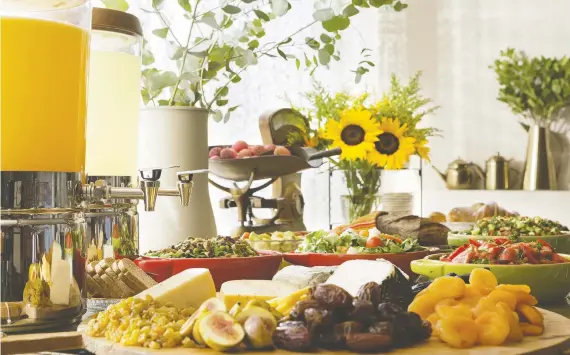  ?? ORI ACKERMAN ?? Delicious spreads tempt tastebuds across Israel. Dried fruit, cheeses and fresh salads were among the highlights of the breakfast buffet at Shtarkman Erna Hotel in Nahariya.