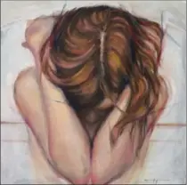  ??  ?? Below: Mirka Hattula, “Bad Day,” oil painting, $550.