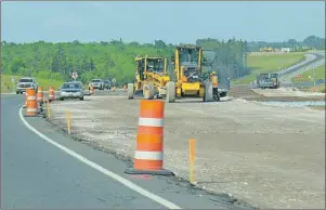  ?? GREG MCNEIL/CAPE BRETON POST ?? Activity at the site of a twinning project for Highway 125 has ramped up in recent weeks. Expectatio­ns are for the latest project phase to be completed this fall.