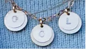  ??  ?? Treasured: The £ 8. 0 necklace bearing the children’s initials