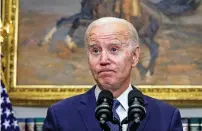  ?? ?? US President Joe Biden delivers remarks on the bipartisan budget agreement in the Roosevelt Room of the White House in Washington. — afp