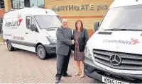  ??  ?? ●● Paul Brown, head of group fleet at Enserve, with Rebecca Sutherland from Northgate
