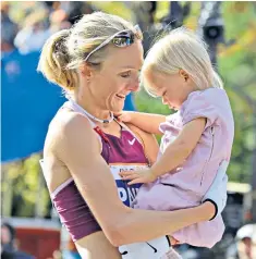  ??  ?? Mum’s the word: Paula Radcliffe, above, and Jessica Ennis-hill, below, were keen to return to their sports when the time was right