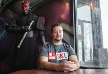  ??  ?? SKL Esports CEO Carter Astleford, at Mana Bar in Saskatoon, says his participat­ion in his company’s regional video-gaming tournament­s has been increasing thanks to word of mouth among the gaming community.