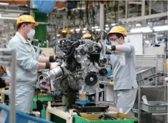  ??  ?? The Faw-toyota production base in the Tianjin Developmen­t Zone on April 4