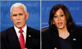  ?? Composite: Julio Cortez/ Brian Snyder/Reuters/AP Photo ?? Mike Pence and Kamala Harris at the vice-presidenti­al debate.