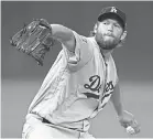  ?? D. ROSS CAMERON/USA TODAY SPORTS ?? Clayton Kershaw is 9-8 overall in his career in the postseason, including 1-0 in three World Series games.