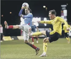  ??  ?? ACTION Ryan Williams had to make do with a place on the bench against but was brought on after 63 minutes at the Kassam