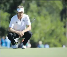  ?? ANDREW REDINGTON/GETTY IMAGES ?? Bernhard Langer lines up a putt during final-round action at the Masters. He has enjoyed regular success on the Champions’ Tour and looks forward to a return to Calgary.
