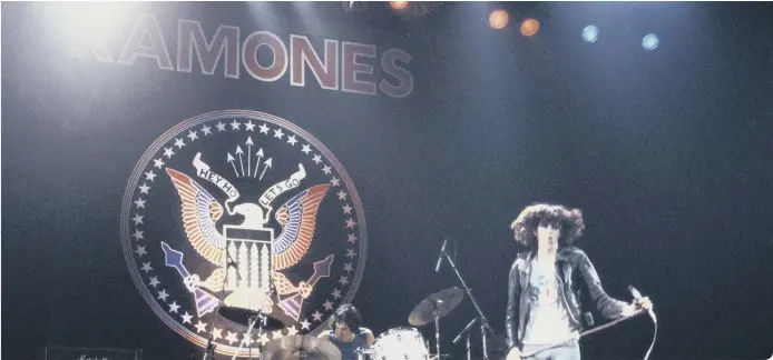  ??  ?? Joey Ramone with the Ramones in 1977 (photo: Keystone/Hulton Archive/Getty Images)