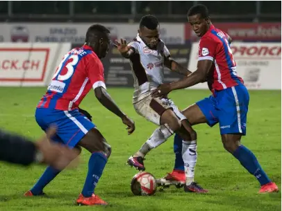  ?? TI-PRESS/GIANINAZZI ?? Di Soumaré (a sinistra) l’inutile rete dell’1-0 alla Maladière