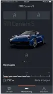  ??  ?? Die „Porsche Connect“-App bietet derzeit nur begrenzte Direktzugr­iffe auf das Fahrzeug.