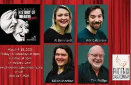  ?? Phoenix Stage Company/Contribute­d photo ?? The Phoenix Stage Company in Oakville is presenting The Complete History of Theater (Unabridged), opening March 4.
