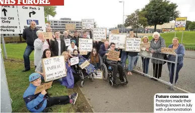  ??  ?? Future concerns Protesters made their feelings known in July with a demonstrat­ion